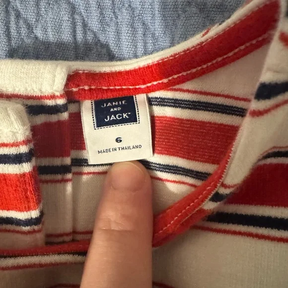 Janie and Jack Stripe Romper size 6 - Picture 3 of 3